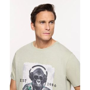 Camiseta Manga Corta Verde - Monkeyman