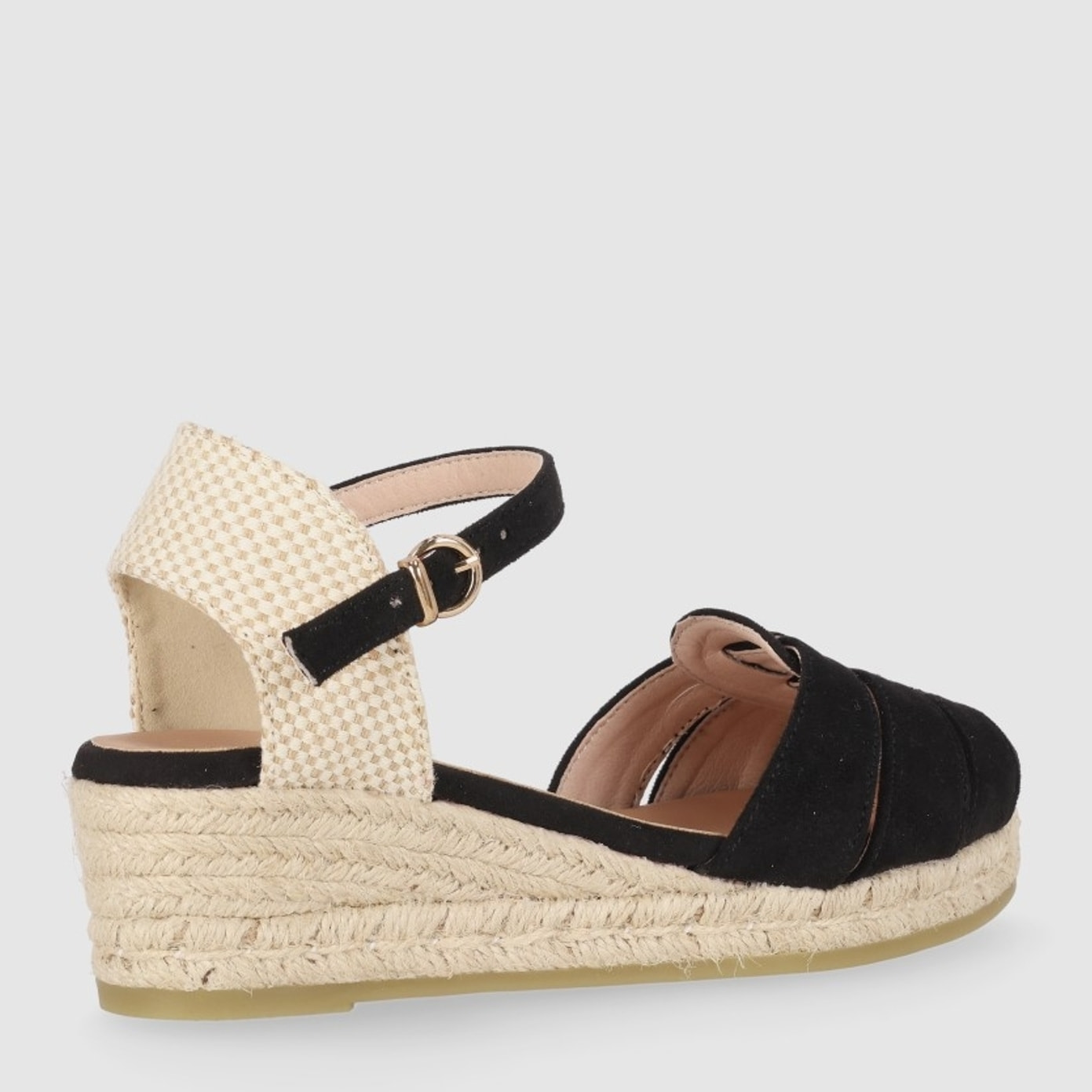 Sandalias de Tejido - Negro - Tacón: 5 cm