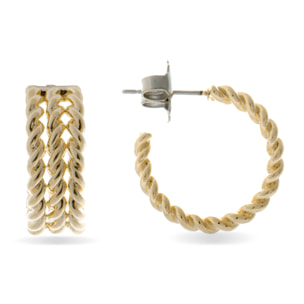 Pendientes acabados en oro amarillo de 18K