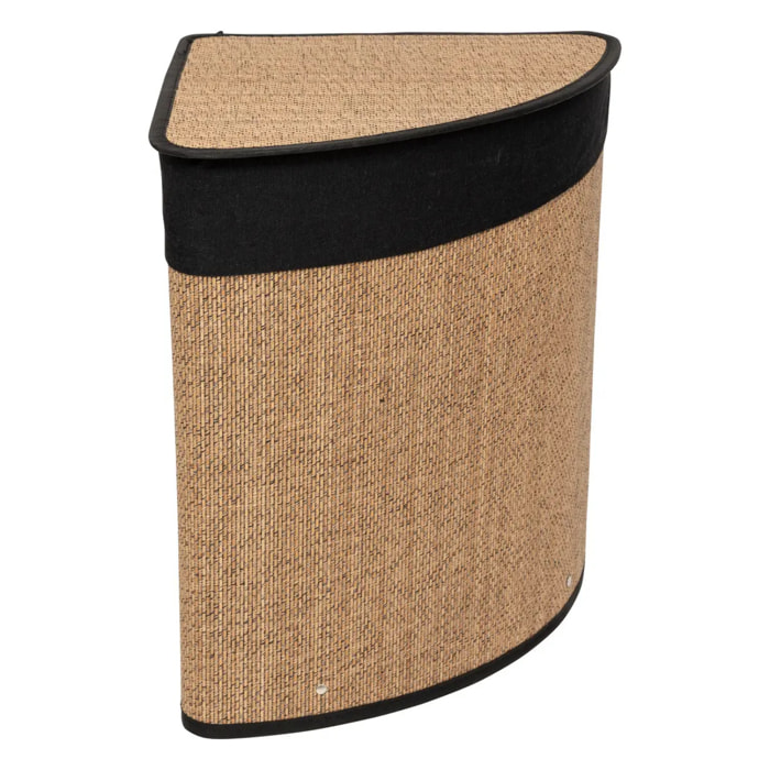 Panier à linge d angle en bambou 48L
