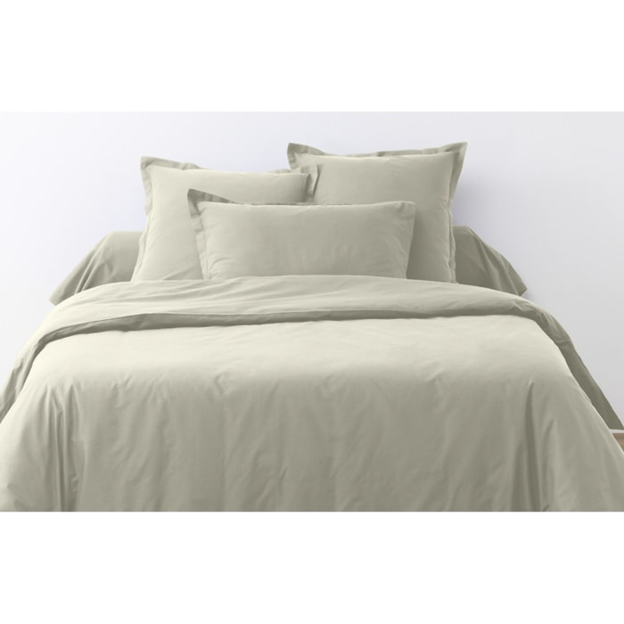 Parure Housse De Couette + 2 taies 100% Coton 57fils Grege