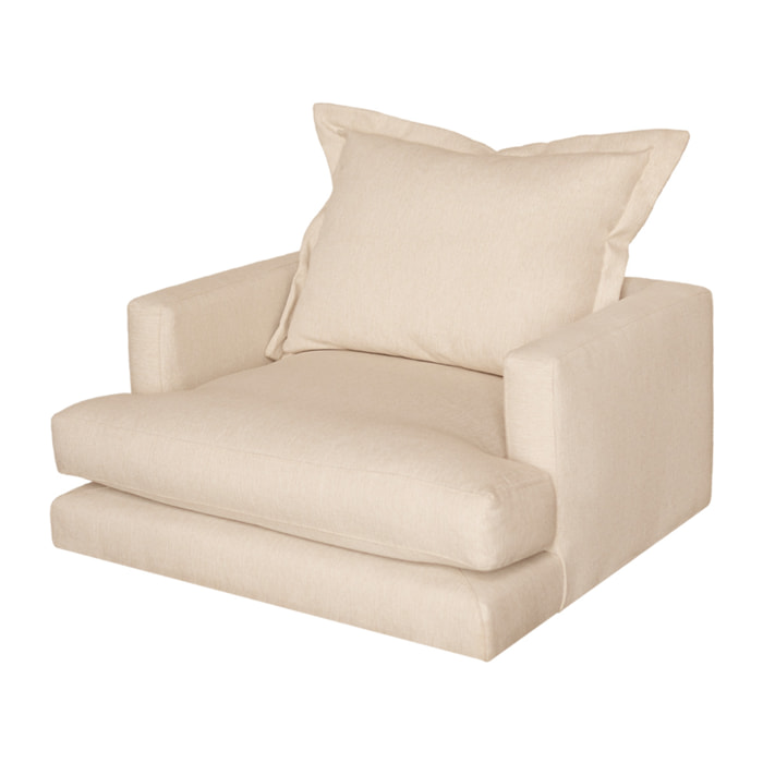 Fauteuil ton beige de 105x106cm Hauteur: 99 Longueur: 105 Largeur: 106