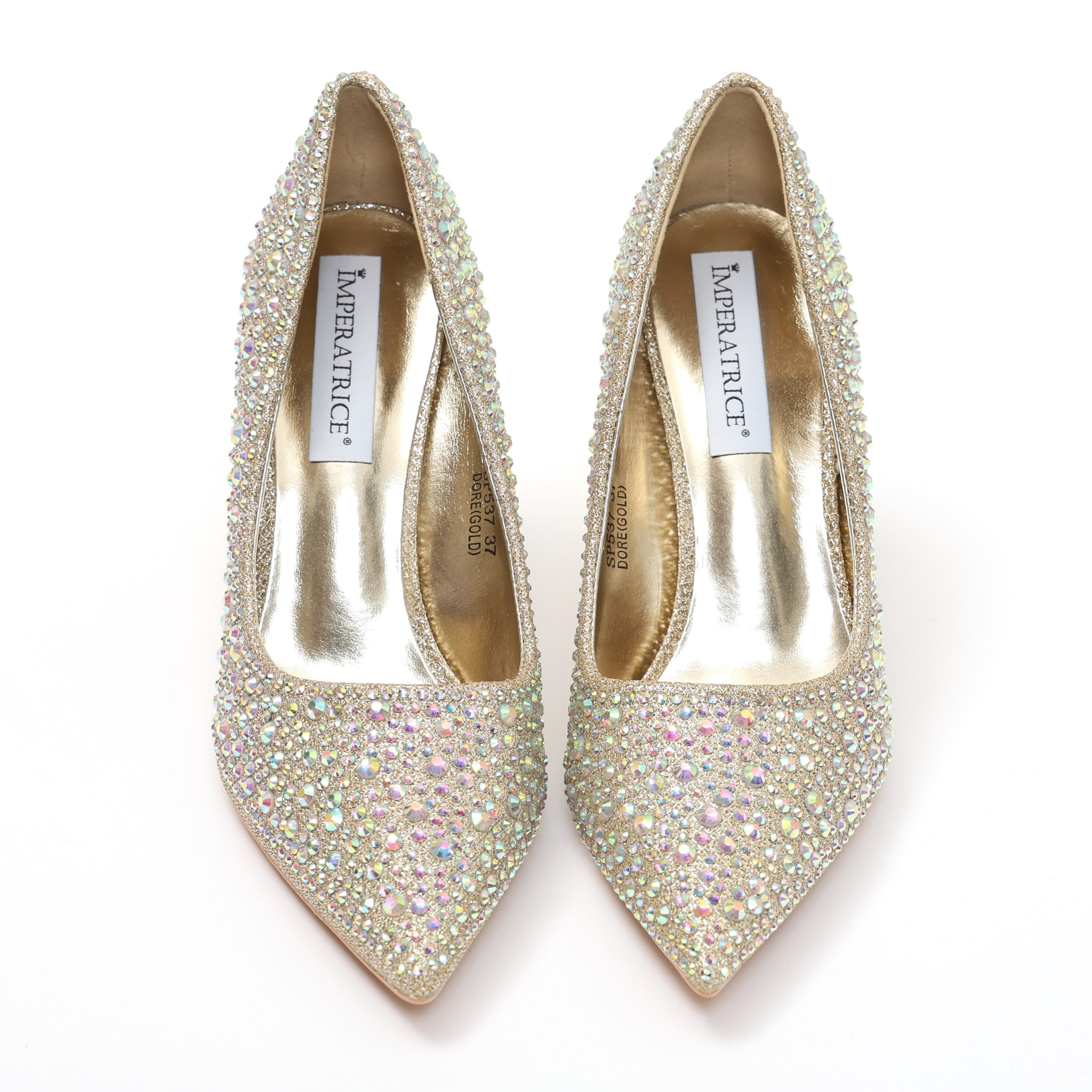 Dècolletè in simil pelle ricoperti di strass