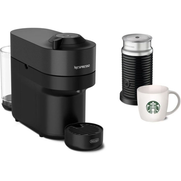 Nespresso DELONGHI Vertuo Pop Noir + mousseur de lait Aeroccino 3 + 1 Starbucks Offert ENV90.BAE SBX