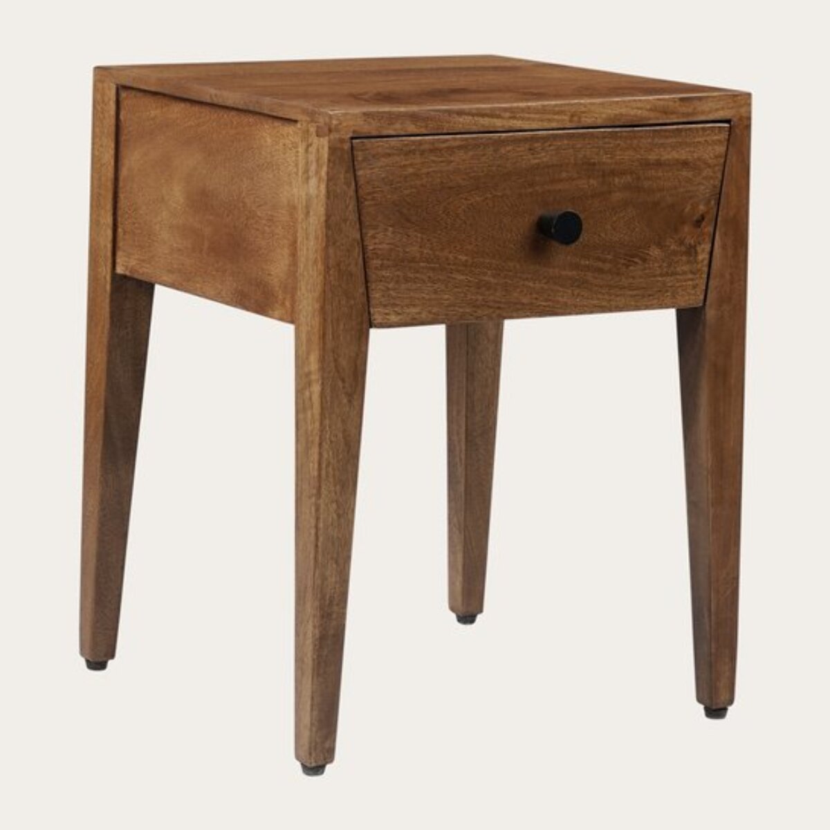 Table de chevet Boma -bois massif de mangue-couleur noyer 35 x 45 x 35 cm