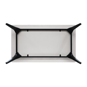 Tavolo ALERIA in ceramica, effetto marmo bianco e gambe in metallo verniciato nero, fisso 140x80x76 cm