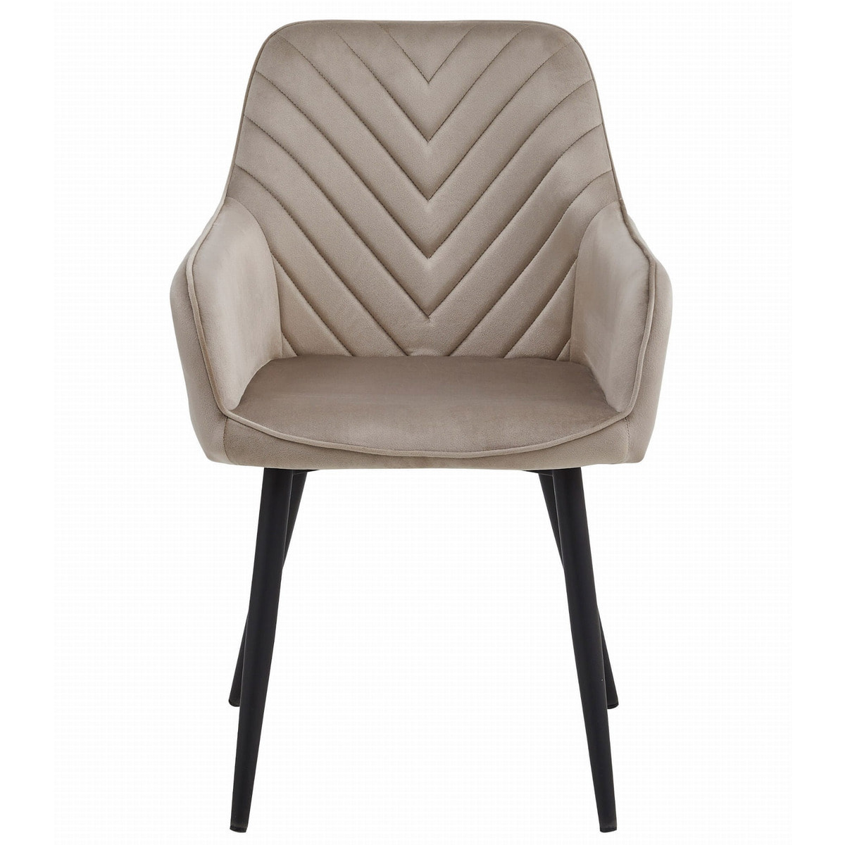 Set di 2 sedie Nana in velluto beige con gambe nere