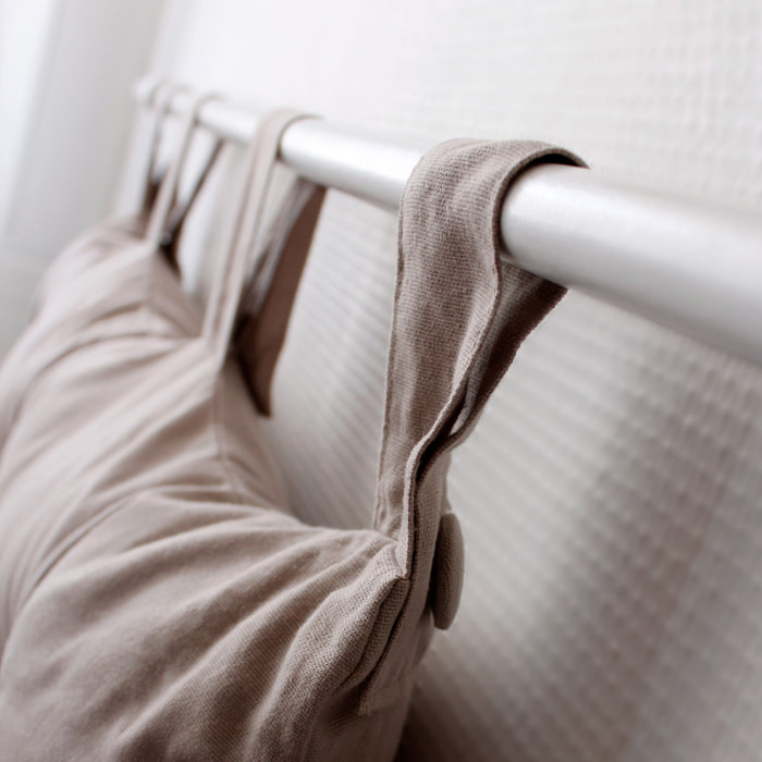 Coussin tête de lit en coton et pattes boutonnées - Naturel