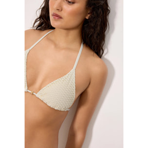 Top bikini a triangolo Beige