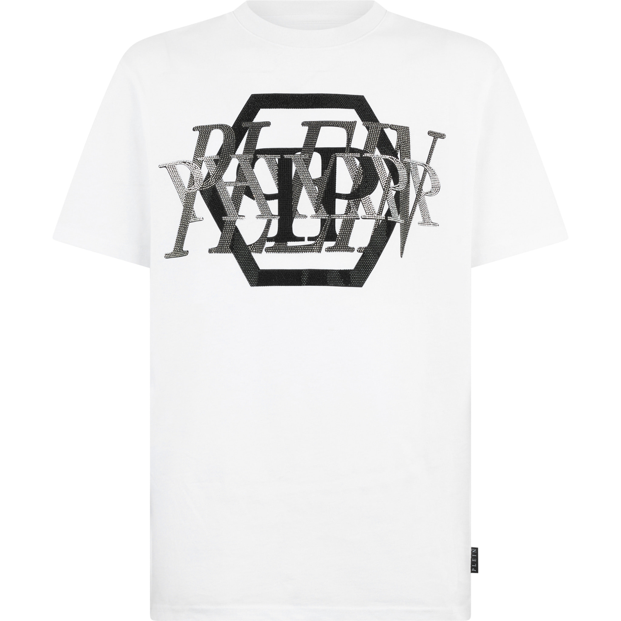 PHILIPP PLEIN Round Neck T-Shirt Logo Stones