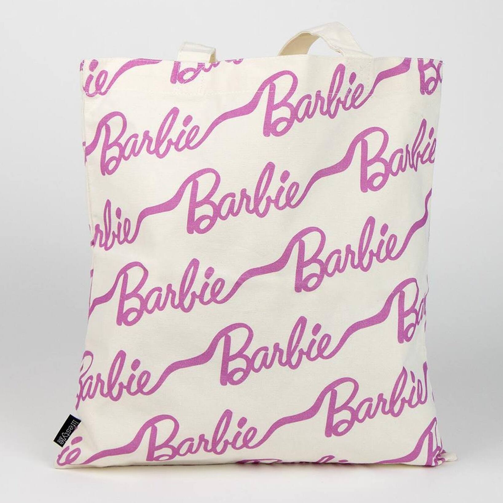 Bolsa shopping barbie, adulto, blanco y rosa, estándar