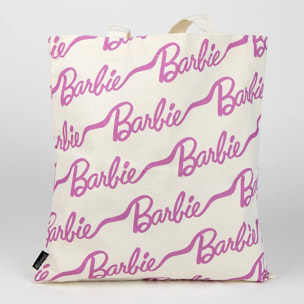 Bolsa shopping barbie, adulto, blanco y rosa, estándar
