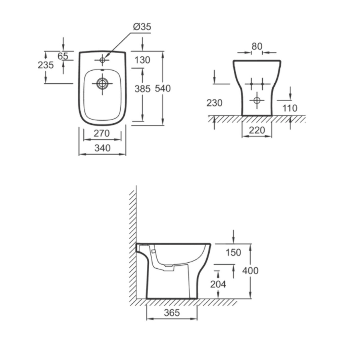 Bidet à poser Struktura céramique