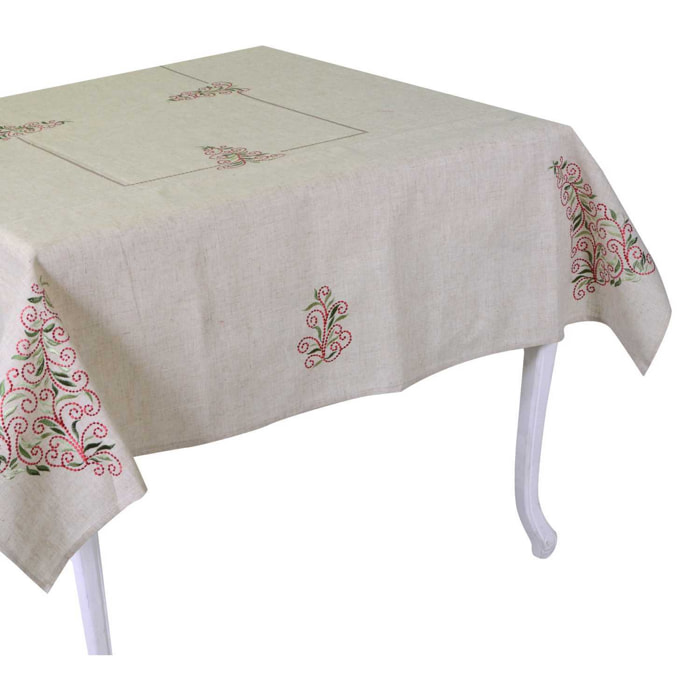 Tovaglia in tessuto beige cm140x320