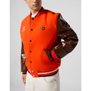 PHILIPP PLEIN Varsity Bomber Cocco Sleeves Paris