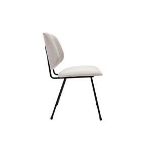 Chaises design en tissu effet velours beige et métal noir (lot de 2) BARNET