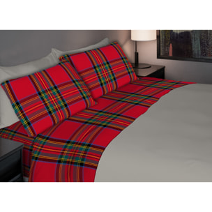 Completo Lenzuola In Flanella Scozzese CN