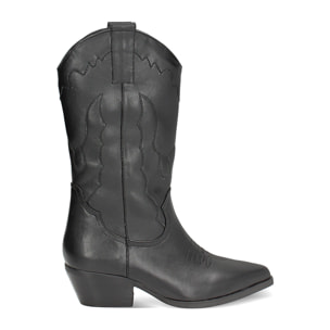 Stivali texani neri con dettagli urban chic