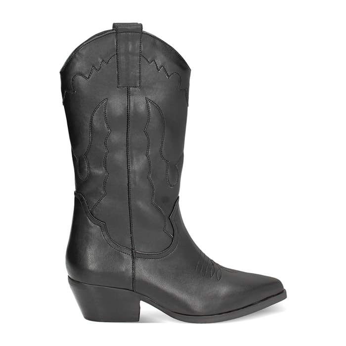 Stivali texani neri con dettagli urban chic