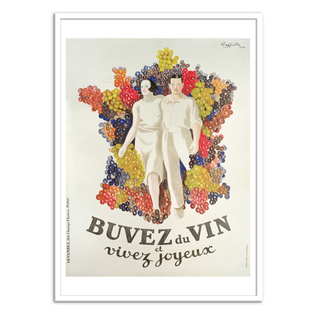 Affiche - Buvez du vin, vivez joyeux 1933 - Leonetto Cappiello