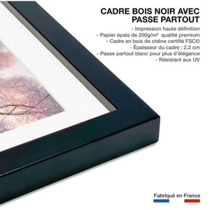 Affiche paysage Chrismas lac Affiche sous cadre noir