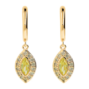 Orecchini Pendenti Marquise Golden con Cubic Zirconia Gialle