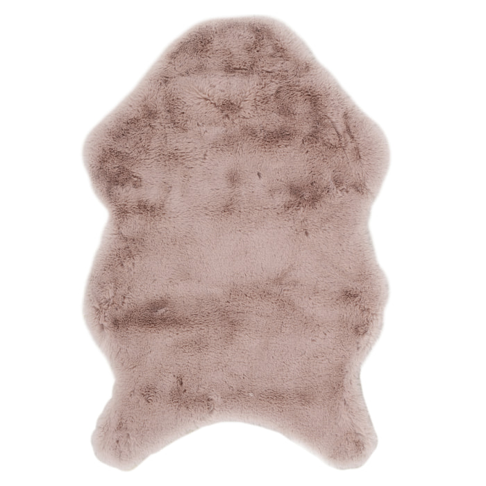 Tapis Imitation Fourrure Poil Fin Rose 60x90cm