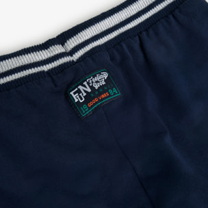 PantalÃ³n de felpa niÃ±o estampado, azul marino