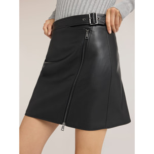 Motivi - Minifalda biker con cremallera - Negro