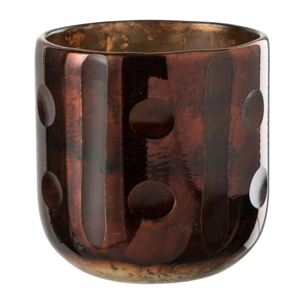 J-Line photophore Coconut Cylindrique - verre - brun