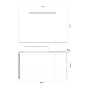 Ensemble de salle de bain JOB TOP Alday, 120cm, Blanc Mat