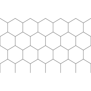 Sticker Sol avec laminat de Protection en Plastique Anti-dérapant | Stickers adhésif Sol - CARRELAGES BLANC DESSIN DES HEXAGONES - 1 sticker