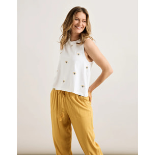 Camiseta sin Mangas Blanco - Pantike