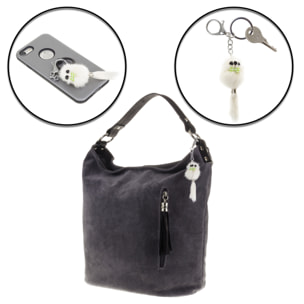 Sassuolo Portachiavi Donna.Pelle autentica Pelle di Coniglio Rex