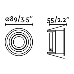 HYDE R Empotrable blanco redondo orientable
