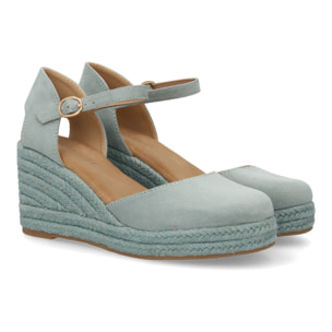 Sandalia de cuña de yute para mujer, comodas y elegantes diseño moderno con el yute en el mismo tono