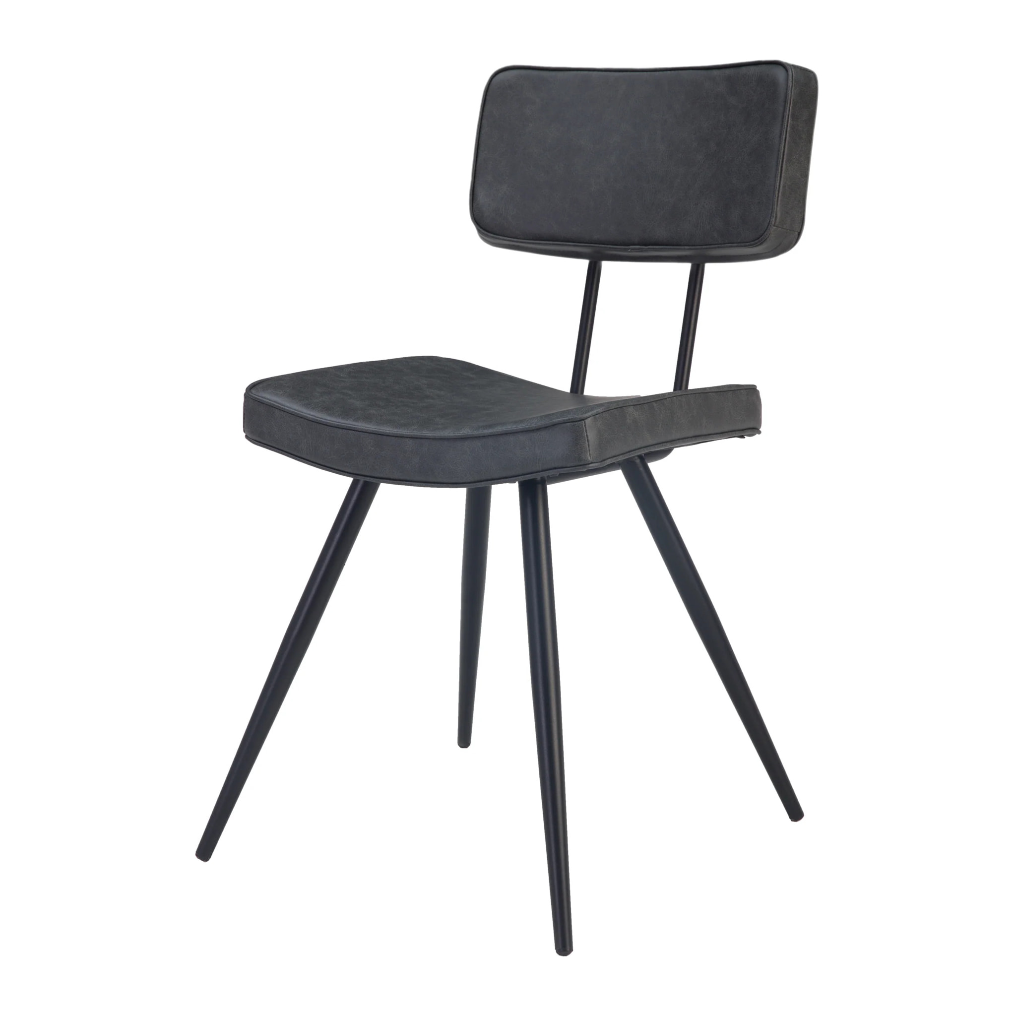 Lot de 2 chaises en cuir synthétique gris / noir - Texas