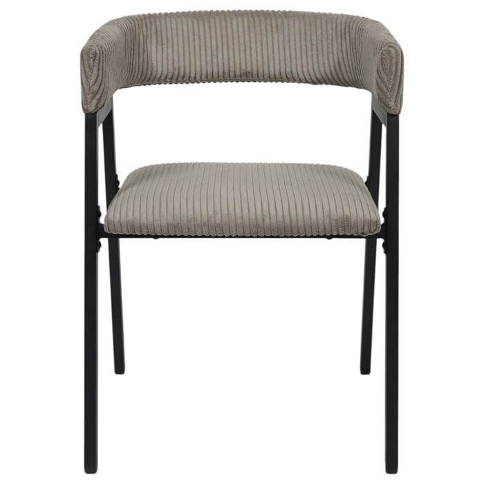 Fauteuil Design Cotele Scott Taupe - Lot De 2