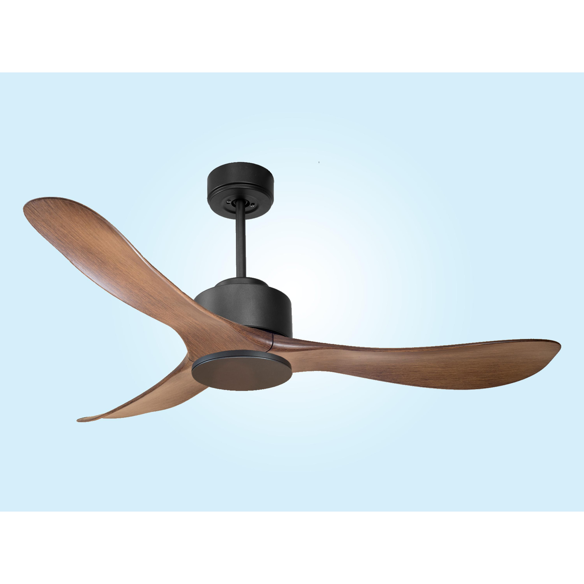 Ventilateur de plafond Réversible Lumière  Thermostat Wifi Moteur à courant continu Toits en pente Télécommande Hypersilence Mémoire Shopify Vendible (AUTOMATIQUE) 40   W Noir