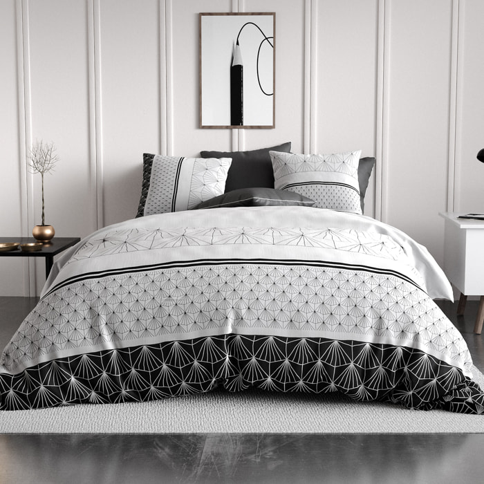 Parure housse de couette coton noir