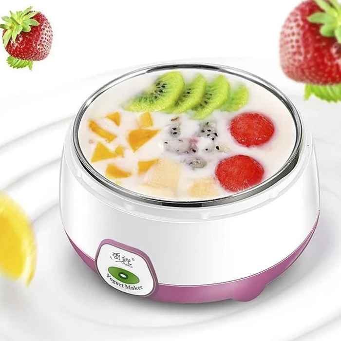 Yogurtiera elettrica, controllo costante della temperatura, contenitore in acciaio inox. Per uso alimentare senza BPA