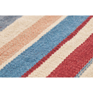 Tapis rectangulaire rayé multicolore en coton 60 x 120 cm SUPLA