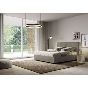 Lit rembourré sans sommier 160x190 similicuir cappuccino Mika