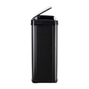 Cubo de basura inteligente sin patas con apertura automática o contacto manual, negro.