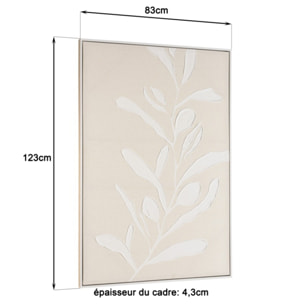 HOMER - Décoration murale 83x123cm motifs fleurs n°1, cadre naturel