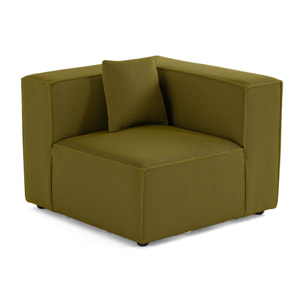 Arty - module d'assise d'angle réversible - en tissu mailles 3D - Vert Olive