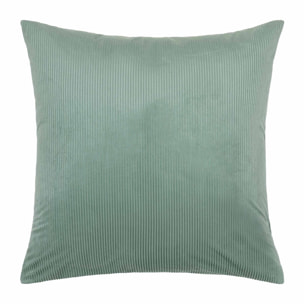 Parure de lit 3 pièces en velours côtelé uni housse + taies - Vert