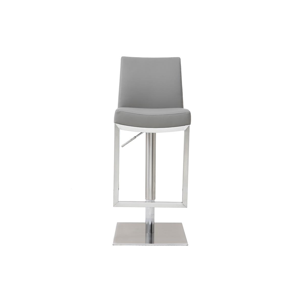 Tabourets de bar relevables gris et acier chromé (lot de 2) KYLE