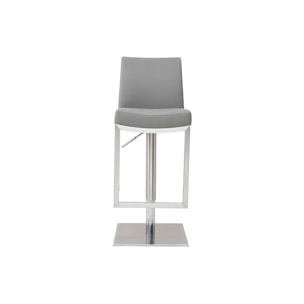Tabourets de bar relevables gris et acier chromé (lot de 2) KYLE