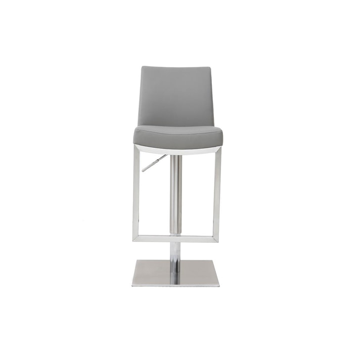 Tabourets de bar relevables gris et acier chromé (lot de 2) KYLE
